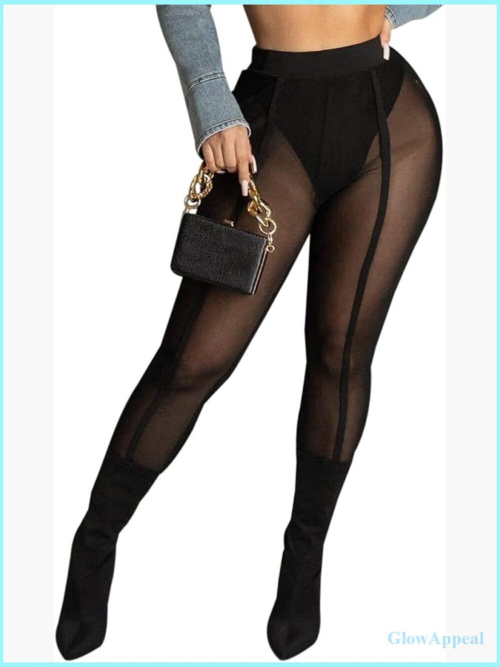 Sheer Mesh High Waist Leggings Sexy See Through Tights Casual Yoga Pants